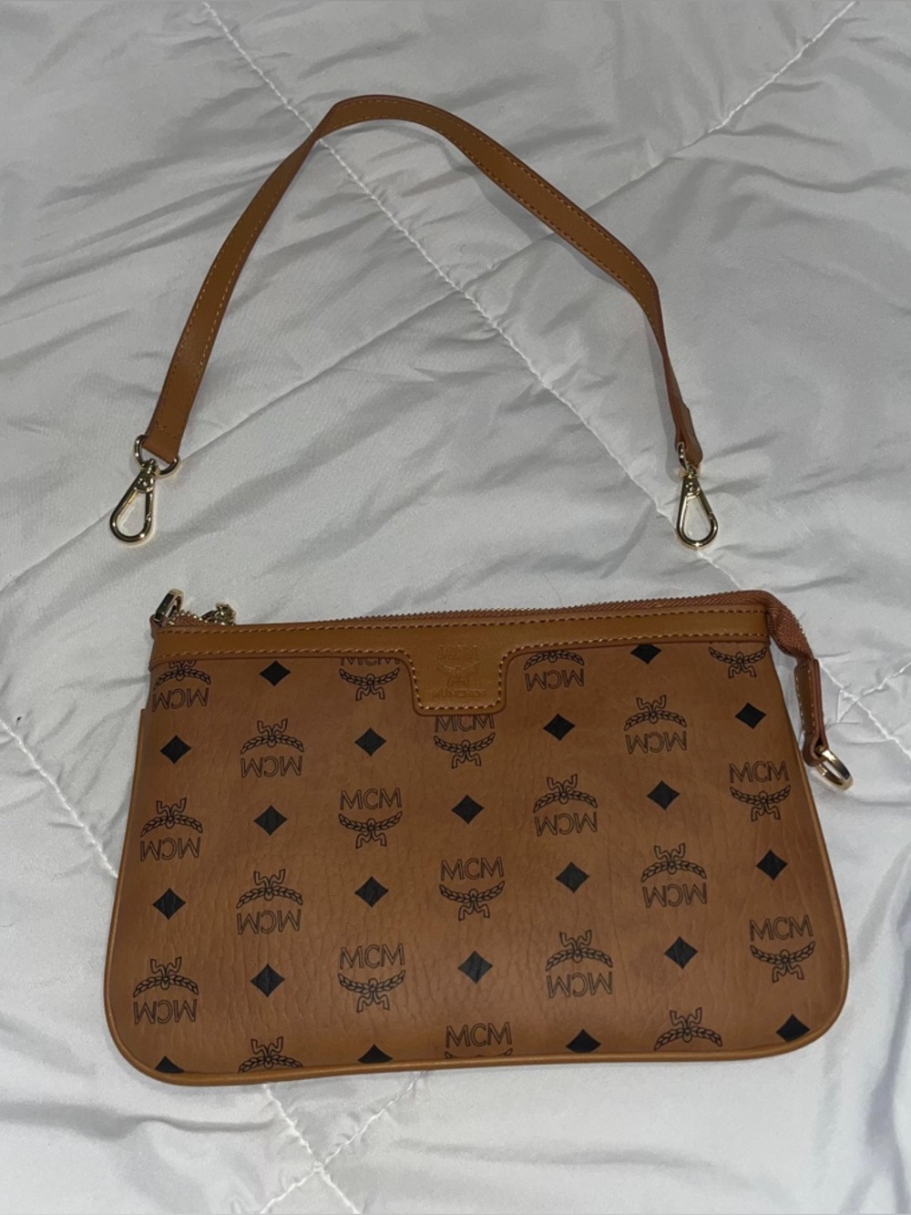 Cute fashion Cognac Monogram Wristlet Pouch